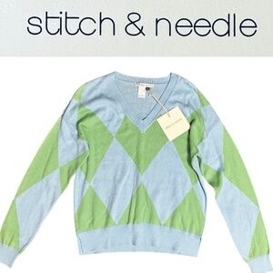 Stitch & Needle summer 100% Cotton Sweater Pullover top size small 100% cotton